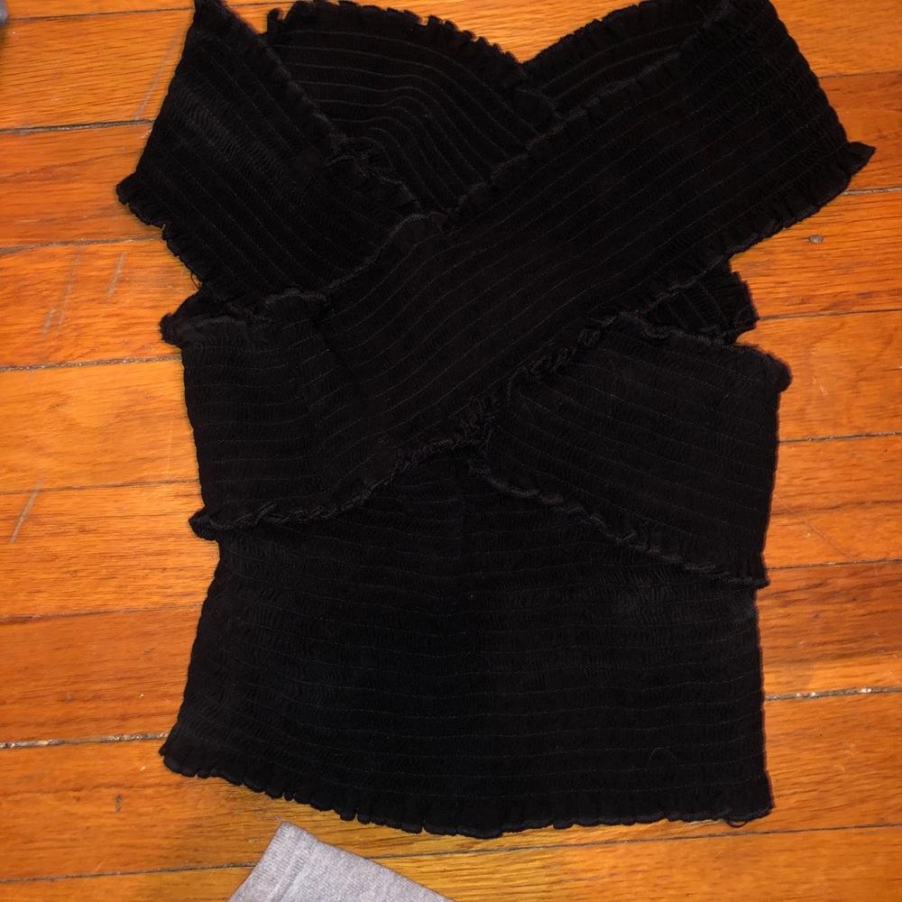 Black Off the shoulder Cropped Bandage top